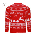 New Arrival High Quality Custom Jacquard Knit Long Christmas Wool Cardigan Men